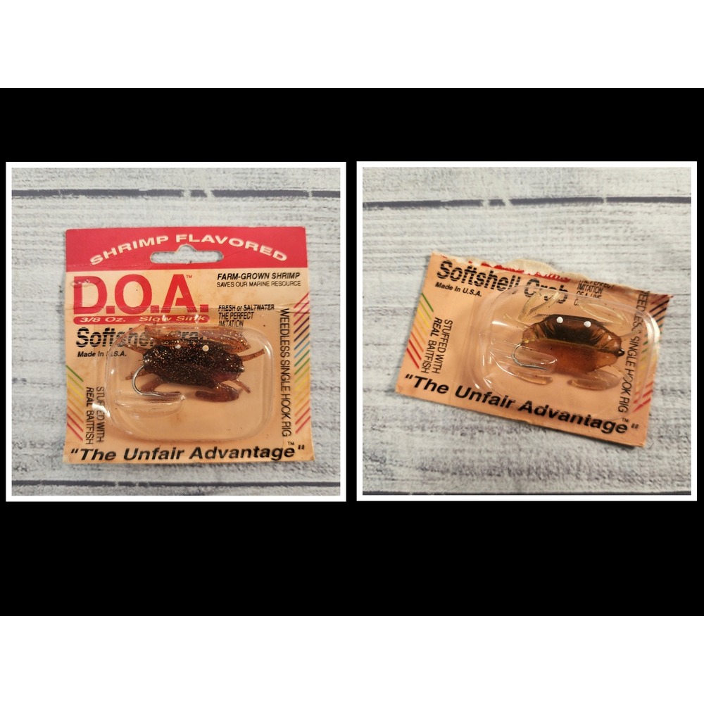 D.O.A. Lures Softshell Crab 3/8 Oz Slow Sink Shrimp Flavored Weedless Hook Brown